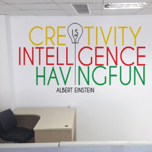 Decal Văn Phòng Creativity Is Intelligence Having Fun 2