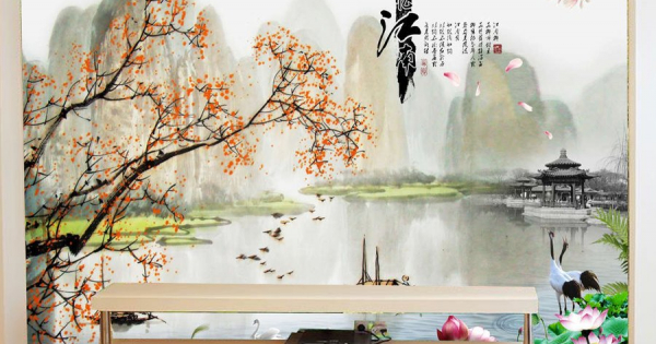 Tranh Dán Tường Thủy Mặc