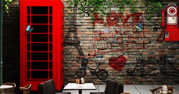 Tranh Dán Góc Tường Đầy Hoa