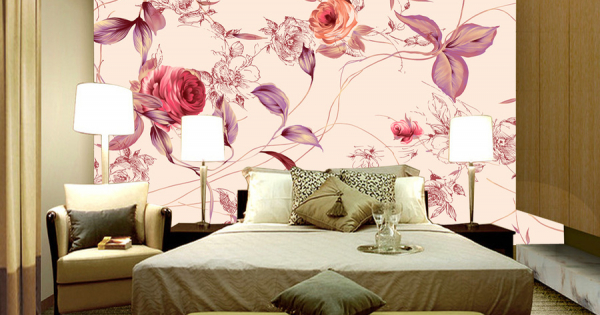 Tranh Dán Tường Hoa Lá Đua Sắc