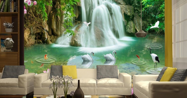 Tranh Dán Tường 3D Thác Nước 6