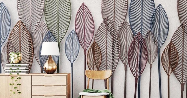 Tranh Dán Tường Lá Cây 3D