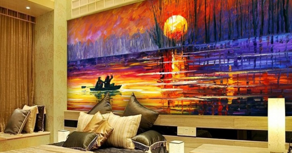 Tranh Dán Tường Phong Cảnh Chiều Ở Công Viên