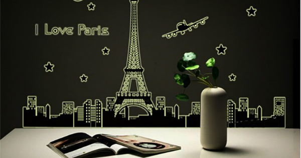 Decal Trang Trí Dạ Quang Phong Cảnh Paris