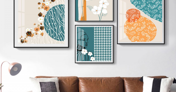 Tranh Treo Tường Hoa Và Cô Gái Nghệ Thuật