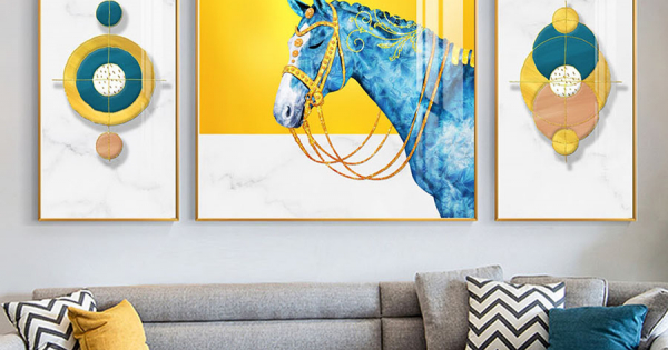 Tranh Treo Tường 3D Chú Ngựa Nghệ Thuật