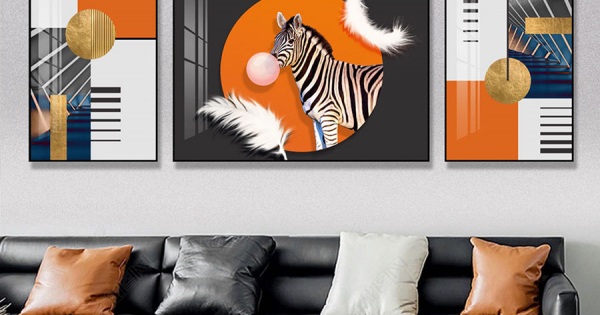 Tranh Treo Tường 3D Ngựa Vằn Nghệ Thuật