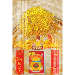 Lịch Gỗ Treo Tường Laminate Tráng Gương 2026 (40x60 cm) - Cây Tài Lộc (TV19)