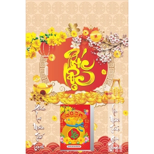 Lịch Gỗ Treo Tường Laminate Tráng Gương 2026 (40x60cm) - Phúc Lộc (TV15)