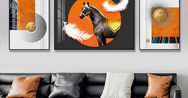 Tranh Treo Tường 3D Chú Ngựa Nghệ Thuật 2