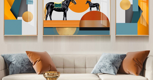 Tranh Treo Tường 3D Chú Ngựa Nghệ Thuật 4