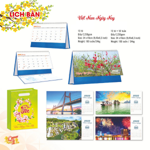 Lịch Để Bàn Chữ A 2022 (24x16cm) - Việt Nam Ngày Nay - TV115-TV116 - 24x16cm (Lịch Không Note)