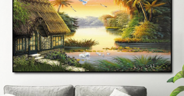 [Flash Sale] - Tranh Treo Tường Mái Nhà Tranh (40x60cm)