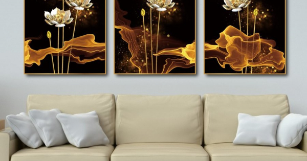 [FLASH SALE] - Tranh Treo Tường Bạch Liên Tỏa Sáng (25x37x3cm)