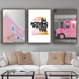 Tranh Treo Tường Phòng Khách Tone Hồng Nghệ Thuật - Tranh Canvas - 30x45 cm