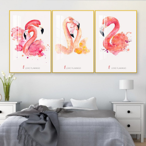 Tranh Treo Tường Phòng Khách Hồng Hạc Nghệ Thuật - 30x45 cm - Tranh Tráng Gương