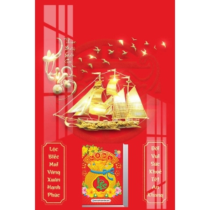 Lịch Gỗ Treo Tường Laminate Tráng Gương 2026 (40x60 cm) - Thuận Buồm Xuôi Gió (TV36)