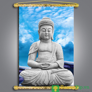 Tranh Liễn Phật Giáo - Phật Thiền - Vải Canvas Cao Cấp