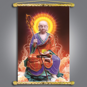 Tranh Liễn Phật Giáo - Địa Tạng Vương Bồ Tát - Vải Canvas Cao Cấp