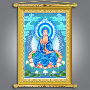 Tranh Liễn Phật Giáo - Phật Dược Sư - Vải Canvas Cao Cấp