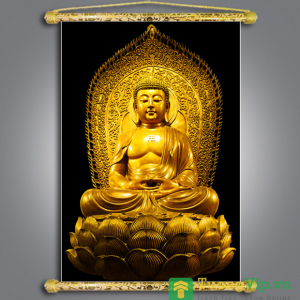 Tranh Liễn Phật Giáo - Phật A Di Đà 03 - Vải Canvas Cao Cấp