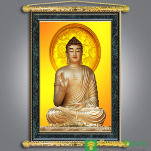 Tranh Liễn Phật Giáo - Phật A Di Đà 04 - Vải Canvas Cao Cấp