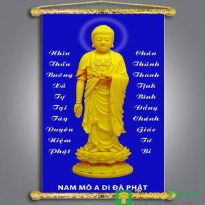Tranh Liễn Phật Giáo - Phật A Di Đà 07 - Vải Canvas Cao Cấp