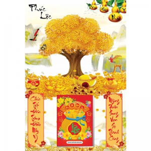 Lịch Gỗ Treo Tường Laminate Tráng Gương 2026 (40x60 cm) - Cây Tài Lộc (TV42)