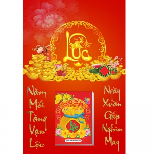 Lịch Gỗ Treo Tường Laminate Tráng Gương 2026 (40x60 cm) - Chữ Lộc (TV38)
