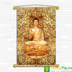 Tranh Liễn Phật Giáo - Phật A Di Đà 09 - Vải Canvas Cao Cấp