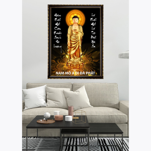 Tranh Canvas Đức Phật A Di Đà Đóng Khung Cao Cấp