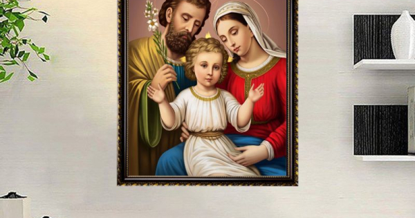 Tranh Canvas Gia Đình Thánh Gia Đóng Khung Cao Cấp