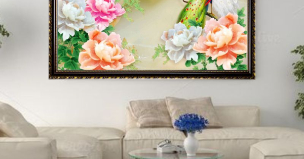 Tranh Canvas Chim Công Nghệ Thuật Đóng Khung Cao Cấp 04