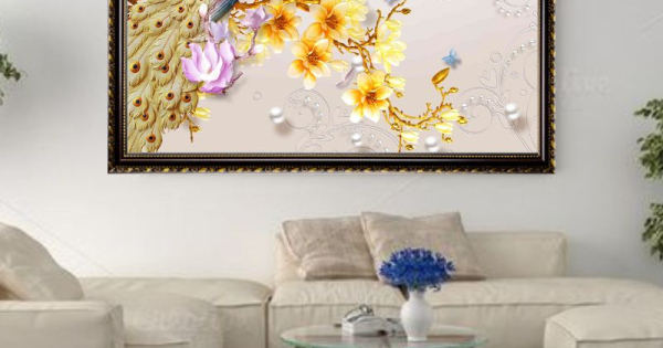 Tranh Canvas Chim Công Nghệ Thuật Đóng Khung Cao Cấp 09