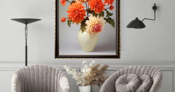 Tranh Canvas Treo Tường Hoa Nghệ Thuật Đóng Khung Cao Cấp 01