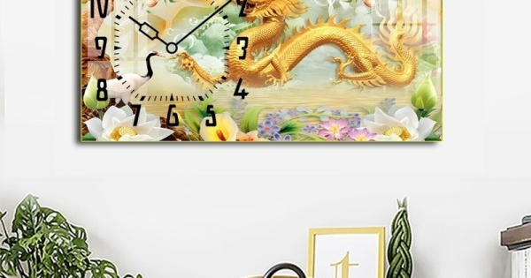 Tranh Đồng Hồ Tráng Gương Treo Tường Hình Rồng (5 mẫu)