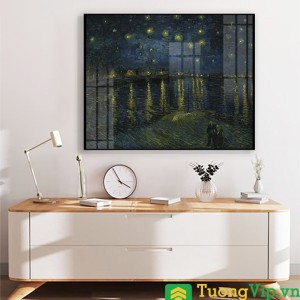 Tranh Treo Tường Đêm Đầy Sao Trên Sông Rhone - Starry Night Over the Rhone (1888) By Vincent Van Gogh