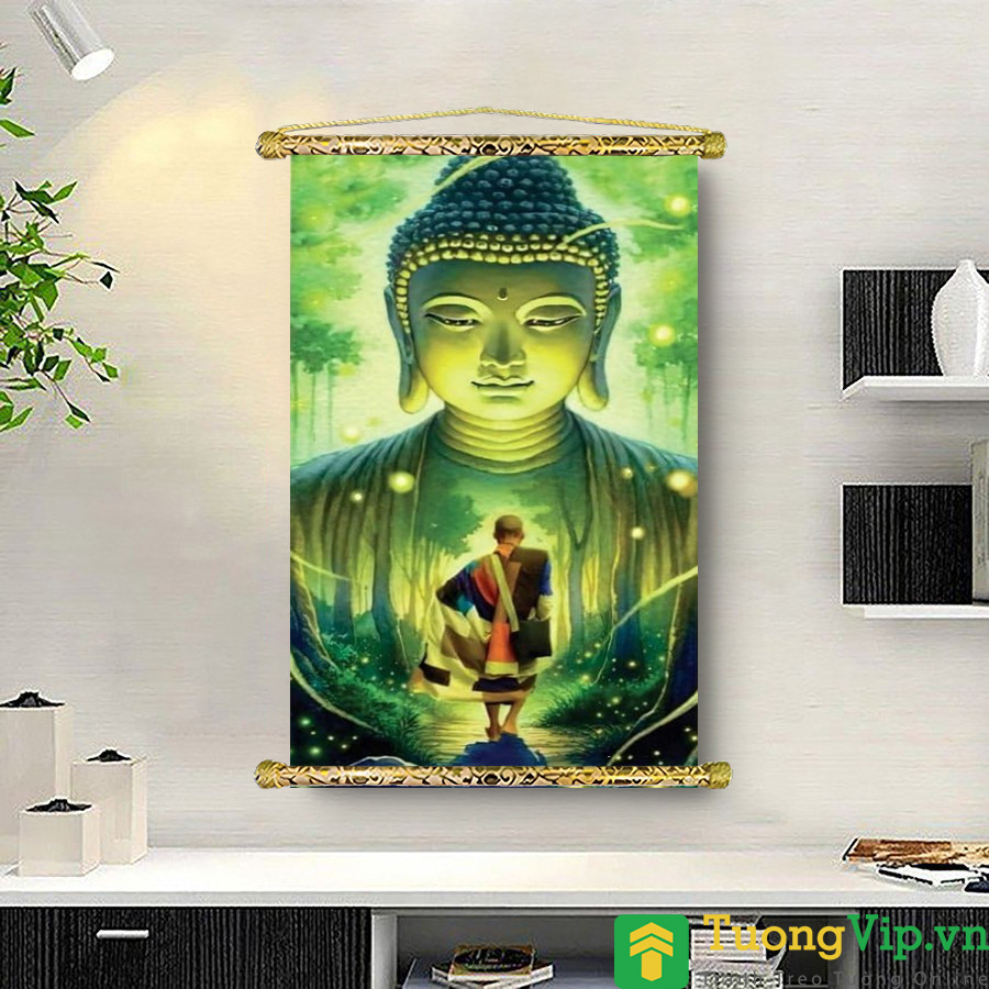 Tranh Liễn Phật Giáo - Sư Thầy Thích Minh Tuệ 08 - Vải Canvas Cao Cấp