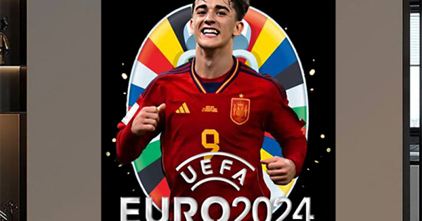 Tranh Treo Tường Cầu Thủ Bóng Đá Nổi Tiếng Pablo Gavi - Euro 2024