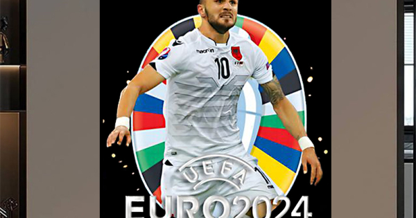 Tranh Treo Tường Cầu Thủ Bóng Đá Nổi Tiếng Armando Sadiku - Euro 2024