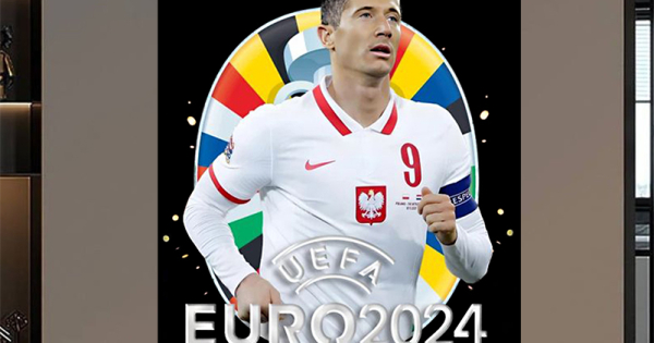 Tranh Treo Tường Cầu Thủ Bóng Đá Nổi Tiếng Robert Lewandowski - Euro 2024