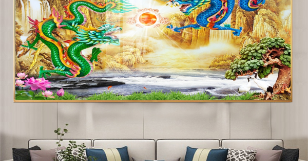Tranh Treo Tường Phong Thuỷ Long Phụng Sum Vầy 03 (3 Mẫu)