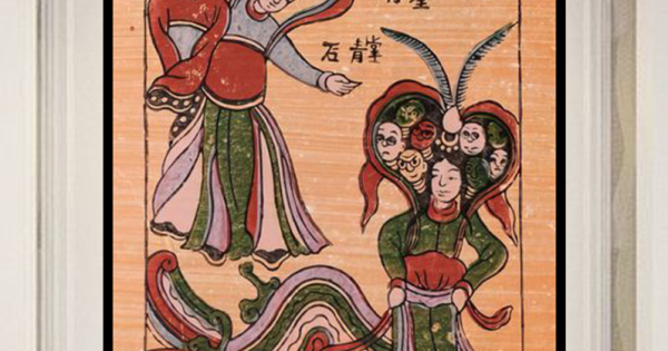 Tranh Treo Tường Nghệ Thuật Dân Gian Đông Hồ - Thạch Sanh Gặp Công Chúa