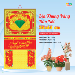 17 Mẫu Bìa Lịch 2025 Khung Vàng Dán Nổi (35x63 cm) - TVKV159 - TVKV175