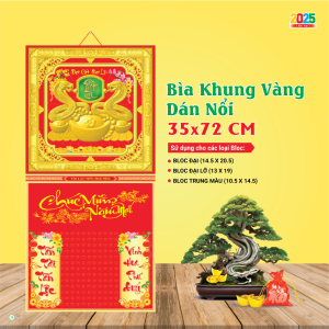 18 Mẫu Bìa Lịch 2025 Khung Vàng Dán Nổi (35x72 cm) - TVKV123 - TVKV140