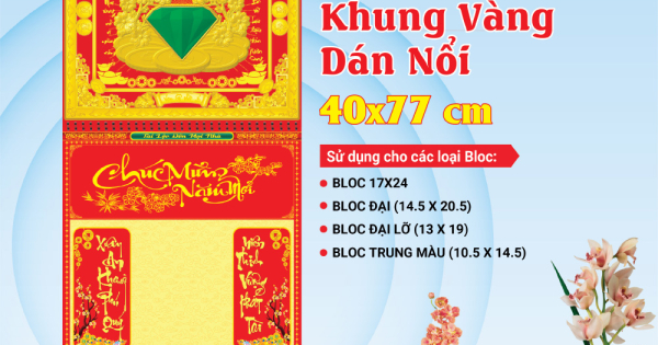 18 Mẫu Bìa Lịch 2025 Lò Xo Khung Vàng Dán Nổi (40x77 cm) - TVKV051 - TVKV068 - In Quảng Cáo Logo Theo Yêu Cầu