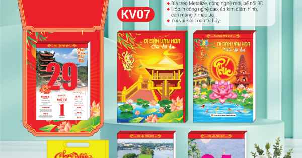 Lịch Bloc Siêu Đại 2025 (20x30 cm) - Di Sản Văn Hoá Chùa Việt Nam - TVKV07 - In Quảng Cáo Logo Theo Yêu Cầu