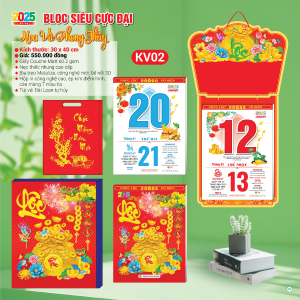 Lịch Bloc Siêu Cực Đại 2025 (30x40 cm) - Hoa Và Phong Thủy - TVKV02