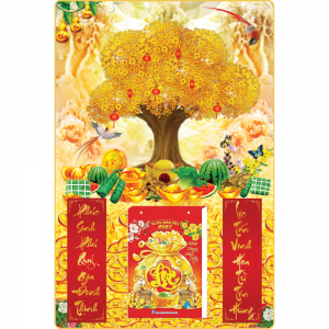 Mẫu C&acirc;y Kim Tiền - Lịch Treo Tường Laminate Tr&aacute;ng Gương 2027 (40x60 cm)
