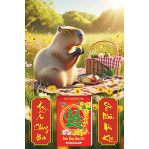 3 Mẫu Capybara - Lịch Treo Tường Laminate Tráng Gương 2025 (40x60 cm)